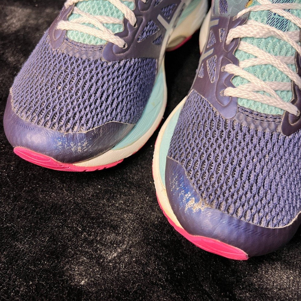 Asics Gel-Cumulus 18 T6C8N Womens 8 Athletic Running Shoes Blue Lace Up Sneakers - Picture 3 of 7